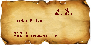 Lipka Milán névjegykártya